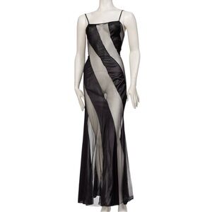 RARE Frederick’s of Hollywood VTG 90s Black Sheer Gothic Maxi Gown Plus Size 3X